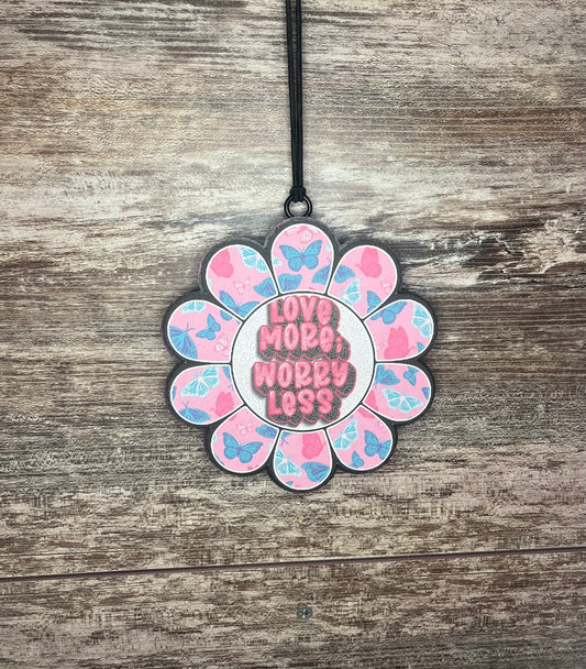 Love More Worry Less Floral Car Freshie